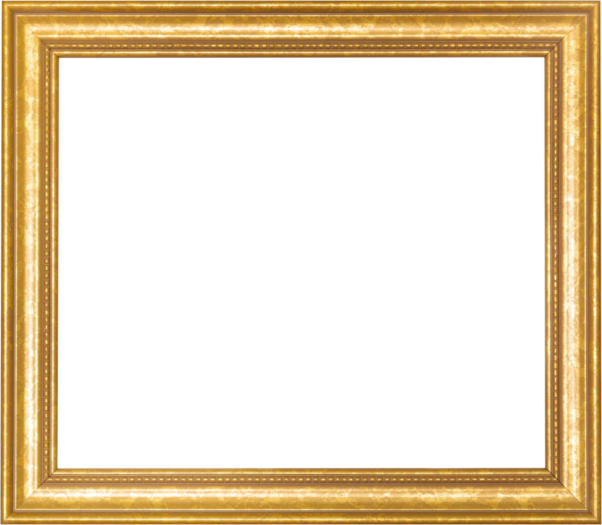 Empty Wide Golden Wooden Picture Frame